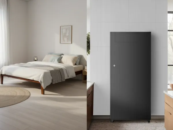 Hugo Queen Size Bed with Fridge   Single Door